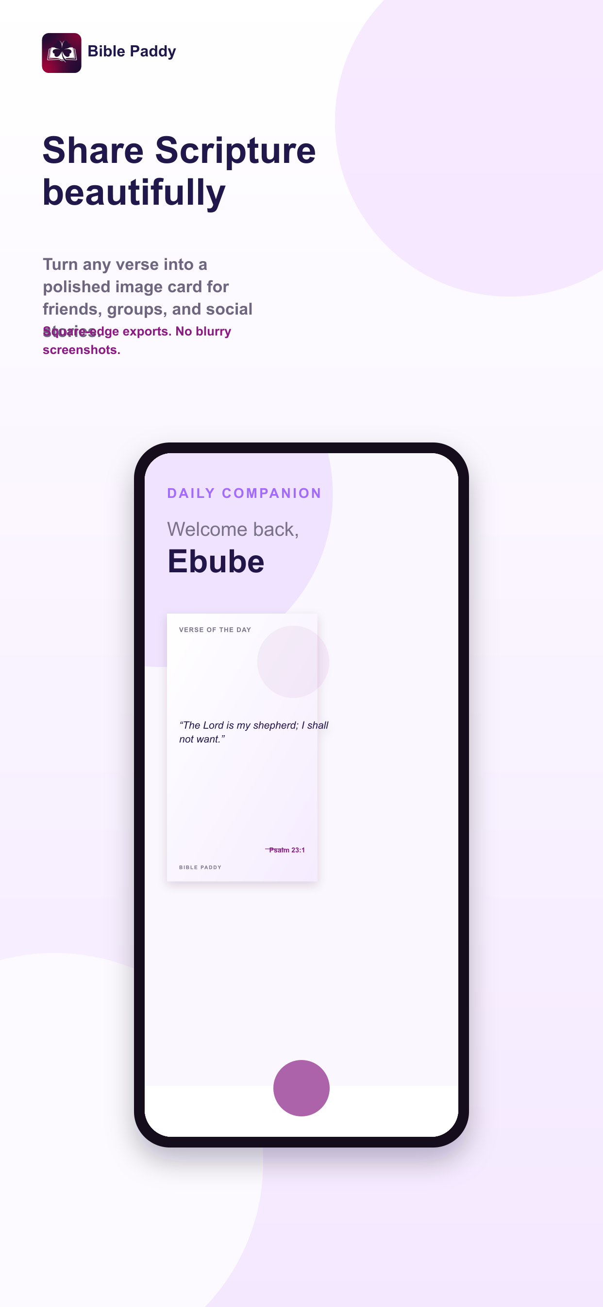 Turn Scripture into polished image posts.