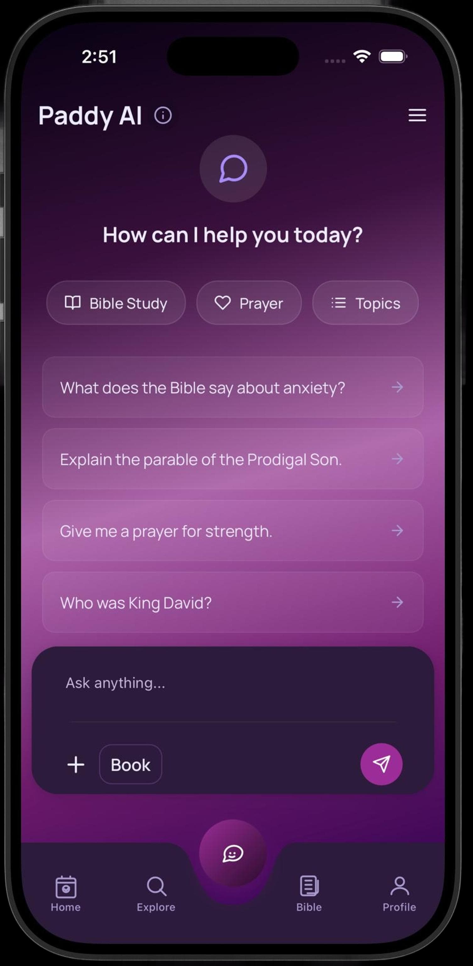 Chat directly with the Bible